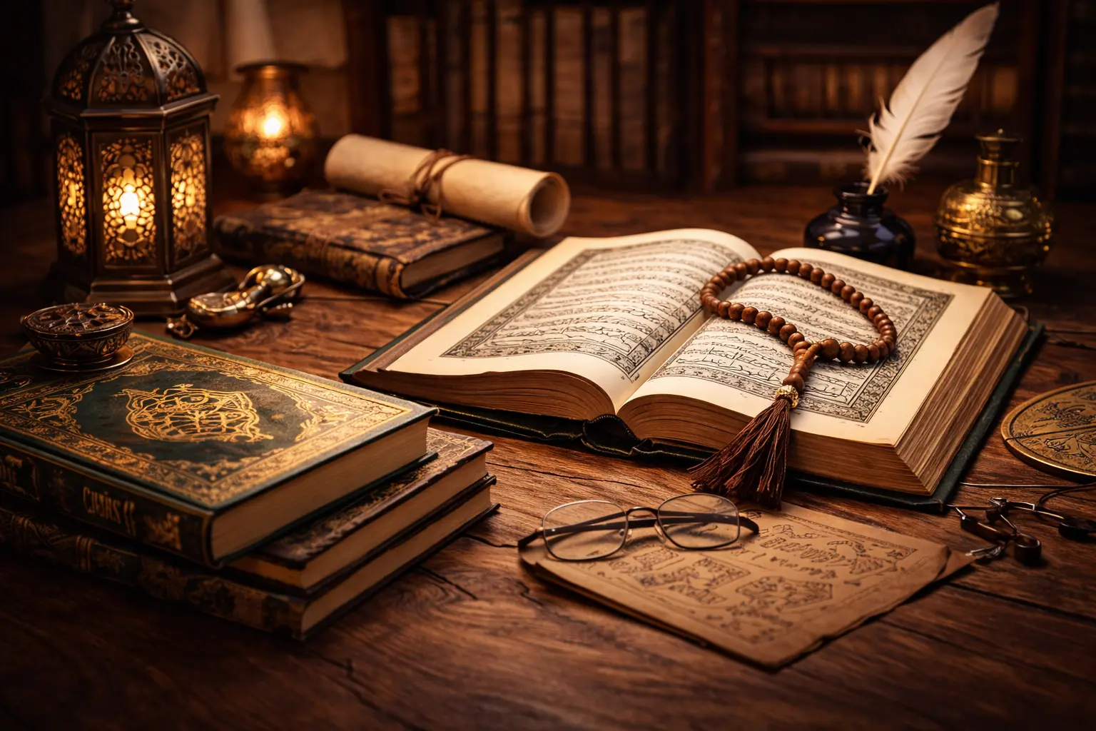 Open book with Arabic script